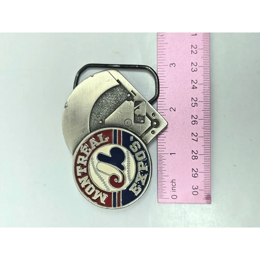 Vintage Montreal Expos MLB Belt Buckle Baseball Diamond Enamel 1994 Sports